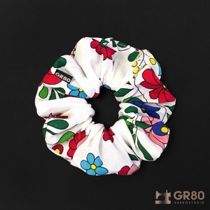 Kalocsai mintás 100% pamut hajgumi, scrunchie - ruha & divat - hajdísz & hajcsat - hajgumi - Meska.hu