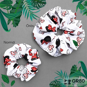 Minnie/Mickey egeres, piros masnis 100% pamut hajgumi. Textil scrunchie - ruha & divat - hajdísz & hajcsat - hajgumi - Meska.hu