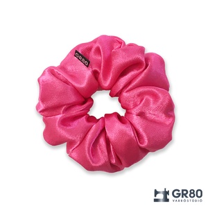 Pink selyem hajgumi (scrunchie) minőségi szaténból, Ruha & Divat, Hajdísz & Hajcsat, Hajgumi, Varrás, MESKA