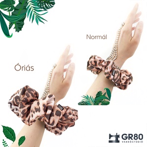 Párduc mintás hajgumi, scrunchie. Puha microfiber - ruha & divat - hajdísz & hajcsat - hajgumi - Meska.hu