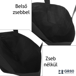 Balaton hímzéssel díszített fekete vászontáska - táska & tok - bevásárlás & shopper táska - shopper, textiltáska, szatyor - Meska.hu
