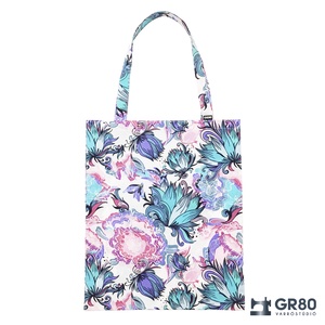 Türkiz virág mintás vászontáska öko textil szatyor, Táska & Tok, Bevásárlás & Shopper táska, Shopper, textiltáska, szatyor, Varrás, Meska