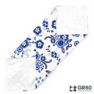 Szendvics csomagoló újraszalvéta - KÉK-FEHÉR VIRÁG - táska & tok - uzsonna- & ebéd tartó - szendvics csomagoló - Meska.hu