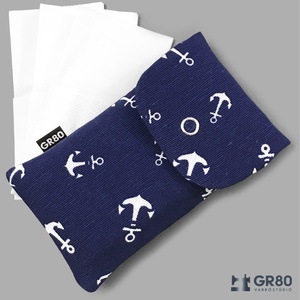 Papírzsebkendő-tartó patenttel - horgonyos - táska & tok - pénztárca & más tok - zsebkendőtartó tok - Meska.hu