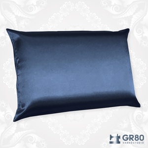 Selyem párnahuzat - SÖTÉTKÉK szatén ágyneműhuzat - otthon & életmód - lakástextil - ágynemű - Meska.hu