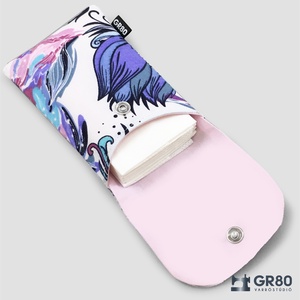 Papírzsepi tartó patent zárral. 100% pamut, türkiz - táska & tok - pénztárca & más tok - zsebkendőtartó tok - Meska.hu