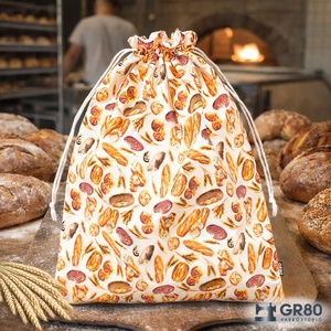 Nagy kenyeres zsák PUL béléssel - Pékáru mintás, Táska & Tok, Bevásárlás & Shopper táska, Kenyeres zsák, Varrás, MESKA