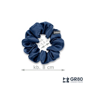 Mini, sötétkék selyem hajgumi scrunchie - ruha & divat - hajdísz & hajcsat - hajgumi - Meska.hu