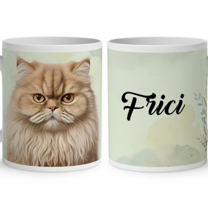Névvel kérhető - Barna Brit hosszúszőrű macska portré mintás bögre, Otthon & Életmód, Konyhafelszerelés, tálalás, Tálalás, Bögre & Csésze, , MESKA