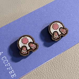 Nyuszi - fából készült bedugós fülbevaló - ékszer - fülbevaló - pötty fülbevaló - Meska.hu