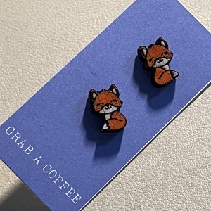 Rókás bedugós fülbevaló � vidám, ünnepi fa ékszer - ékszer - fülbevaló - pötty fülbevaló - Meska.hu