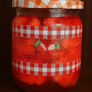 Eper lekvár gyertya, Otthon & Életmód, Gyertya, illat, aroma, Gyertya, Gyertya-, mécseskészítés, Festészet, MESKA