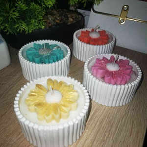 Kerámia virág gyertya, Otthon & Életmód, Gyertya, illat, aroma, Gyertya, Gyertya-, mécseskészítés, Kerámia, MESKA