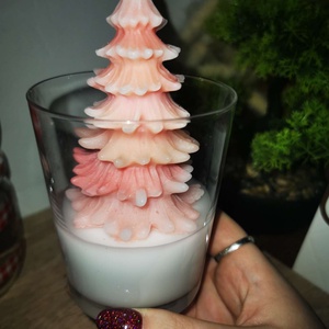 Karácsonyfa gyertya - otthon & életmód - gyertya, illat, aroma - gyertyatartó - Meska.hu