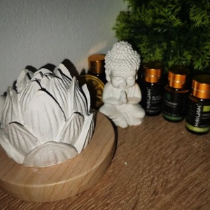 Lótusz Aromakő + ajándék illóolaj - otthon & életmód - gyertya, illat, aroma - aromalámpa - Meska.hu