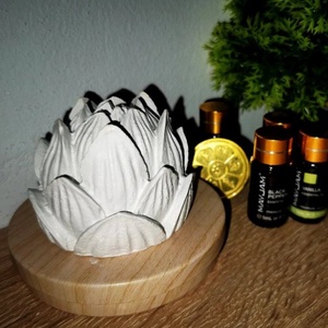 Lótusz Aromakő + ajándék illóolaj - otthon & életmód - gyertya, illat, aroma - aromalámpa - Meska.hu