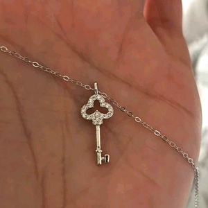 S925 Hegyikristály Kulcs nyaklánc - ékszer - nyaklánc - medálos nyaklánc - Meska.hu