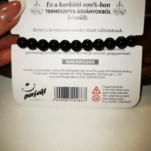 100% Fekete ásvány uniszex karkötő - ékszer - karkötő - ásványkarkötő - Meska.hu