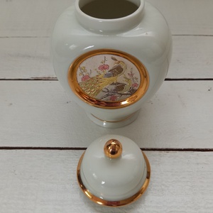Csodás japán Chokin porcelán urnaváza_fedeles váza_24 karátos aranyozással - otthon & életmód - dekoráció - virágdísz és tartó - váza - Meska.hu