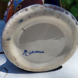 Japán porcelán váza-kézi domborfestéssel - otthon & életmód - dekoráció - virágdísz és tartó - váza - Meska.hu