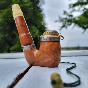 Ritka, faragott, fedeles pipa, Otthon & Életmód, Dekoráció, Asztal és polc dekoráció, Hamutál, öngyújtó, pipa, , MESKA