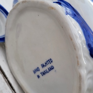 Vintage, thai porcelán, kézzel festett, kacsa teáskanna sárgaréz fogantyúval - otthon & életmód - konyhafelszerelés, tálalás - tálalás - teás- és kávés pohár, készlet - Meska.hu