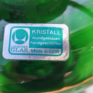 Vintage, NDK, Lausitzer, szájjal fújt / kézzel csiszolt kristály asztali lámpa_nagyon ritka! - otthon & életmód - lámpa - asztali lámpa - Meska.hu