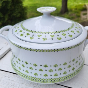 Alföldi porcelán_lóherés levesestál - Meska.hu