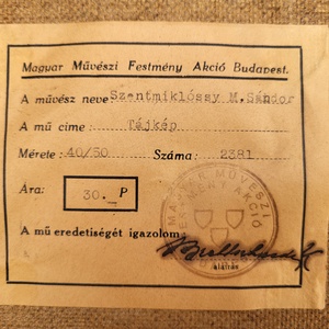 Szentmiklóssy M. ( Mudrony) Sándor: Tájkép_Magyar Művészi Festmény Akció sorszámozott festmény - művészet - festmény - olajfestmény - Meska.hu