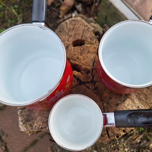 Hagyományos, zománcozott, pávamintás dzsezva ( jeezva, cezve, ibrik  ) szett török kávé főzéshez - otthon & életmód - konyhafelszerelés, tálalás - tálalás - teás- és kávés pohár, készlet - Meska.hu