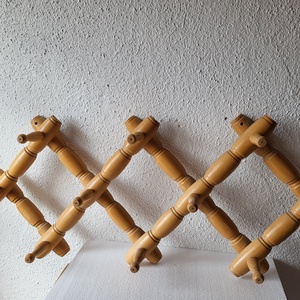 Vintage, retro, állítható, fa, harmonika fali fogas, akasztó, Otthon & Életmód, Bútor, Fogas, , MESKA