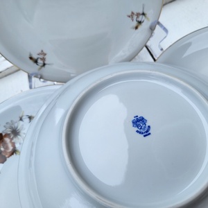 Alföldi porcelán_barna virágos tányérszett - otthon & életmód - konyhafelszerelés, tálalás - tálalás - tányér & étkészlet - Meska.hu