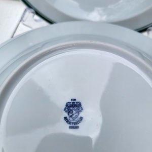 Alföldi porcelán_dupla zöld csíkos mélytányér szett - otthon & életmód - konyhafelszerelés, tálalás - tálalás - tányér & étkészlet - Meska.hu