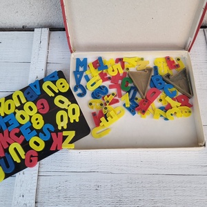 Vintage, retro TRIÁL mágneses betűk és számok - játék & sport - készségfejlesztő és logikai játék - oktató játékok - Meska.hu