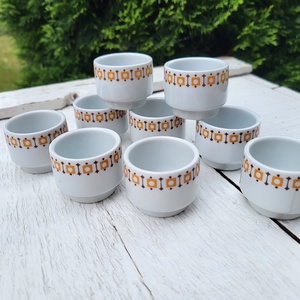 Alföld porcelán_terrakotta pálinkás kupica készlet, Otthon & Életmód, Konyhafelszerelés, tálalás, Tálalás, Pálinkás poharak, szettek, , MESKA
