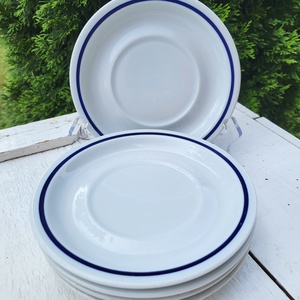 Alföldi porcelán_kékcsíkos teás/leveses csészealj szett_kórházi_menza, Otthon & Életmód, Konyhafelszerelés, tálalás, Tálalás, Tányér & Étkészlet, , MESKA