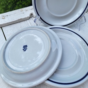 Alföldi porcelán_kékcsíkos teás/leveses csészealj szett_kórházi_menza - otthon & életmód - konyhafelszerelés, tálalás - tálalás - tányér & étkészlet - Meska.hu