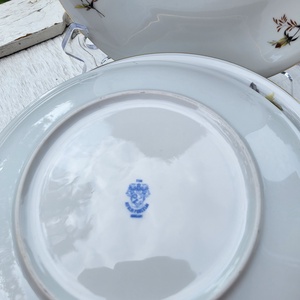 Alföldi porcelán_barna virágos kistányér készlet - otthon & életmód - konyhafelszerelés, tálalás - tálalás - tányér & étkészlet - Meska.hu