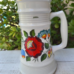 Kalocsai porcelán_kézzel festett söröskorsó, Otthon & Életmód, Konyhafelszerelés, tálalás, Tálalás, Sörös pohár és korsó, , MESKA