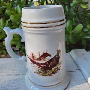 Hollóházi porcelán_vadászjelenetes söröskorsó - otthon & életmód - konyhafelszerelés, tálalás - tálalás - sörös pohár és korsó - Meska.hu