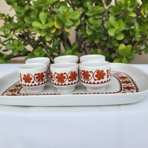 Alföldi porcelán_Pálinkáspohár készlet tálcával - otthon & életmód - konyhafelszerelés, tálalás - tálalás - pálinkás poharak, szettek - Meska.hu