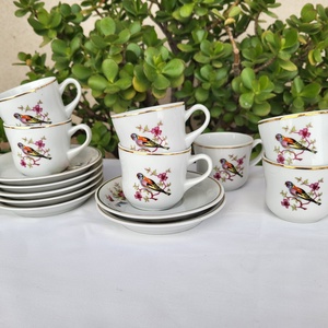Hollóházi porcelán_madaras kávéscsésze szett, Otthon & Életmód, Konyhafelszerelés, tálalás, Tálalás, Bögre & Csésze, , MESKA