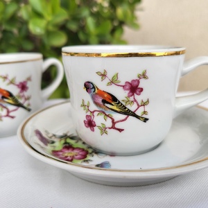 Hollóházi porcelán_madaras kávéscsésze szett - otthon & életmód - konyhafelszerelés, tálalás - tálalás - bögre & csésze - Meska.hu