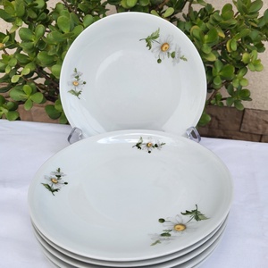Alföldi porcelán_margarétás kistányér szett_6 db-os - Meska.hu