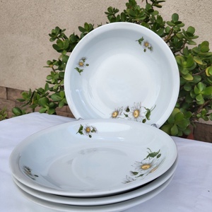 Alföldi porcelán_margarétás mélytányér szett_4 db-os - Meska.hu