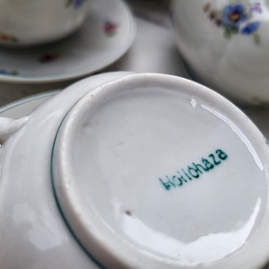 Hollóházi porcelán_Mid century teás készlet_kézzel festett_'50-'60-as évek - otthon & életmód - konyhafelszerelés, tálalás - tálalás - bögre & csésze - Meska.hu