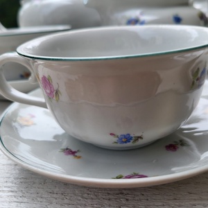 Hollóházi porcelán_Mid century teás készlet_kézzel festett_'50-'60-as évek - otthon & életmód - konyhafelszerelés, tálalás - tálalás - bögre & csésze - Meska.hu