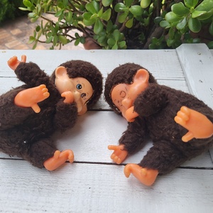 Vintage monchhichi pár - játék & sport - plüssállat & játékfigura - majom - Meska.hu