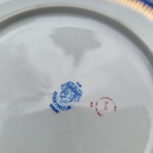 Alföldi porcelán_kék-arany süteményes tányérkészlet - otthon & életmód - konyhafelszerelés, tálalás - tálalás - tányér & étkészlet - Meska.hu