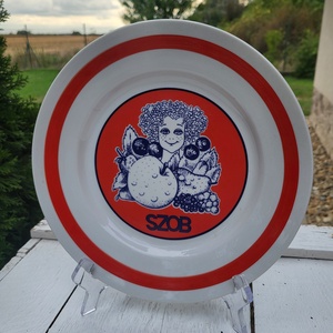 Hollóházi porcelán_extrém ritka, vintage  Szobi szörp reklám falitányér - Meska.hu